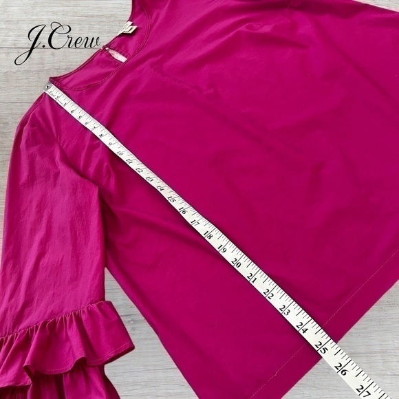 J.Crew pink stretch cotton ruffle sleeve top *shop@iamwarrior - Picture 7 of 9